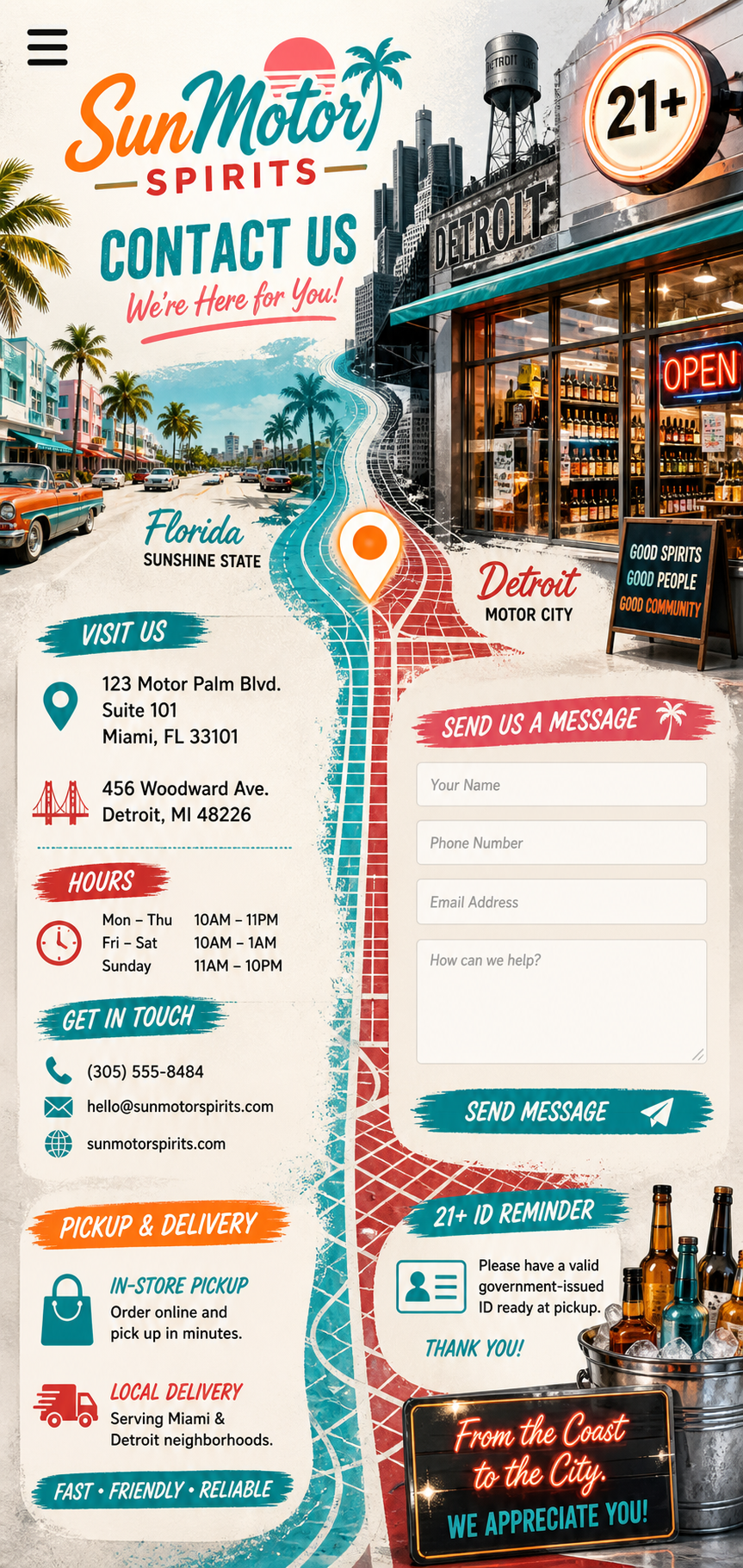SunMotor Spirits contact and store information